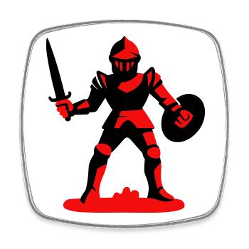Roter Ritter - Viereckiger Kühlschrankmagnet - Weiß - Vorne