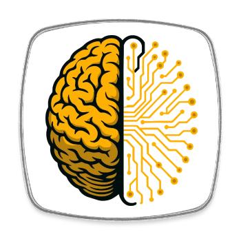 IA du cerveau et des circuits - Magnet carré - blanc - Devant