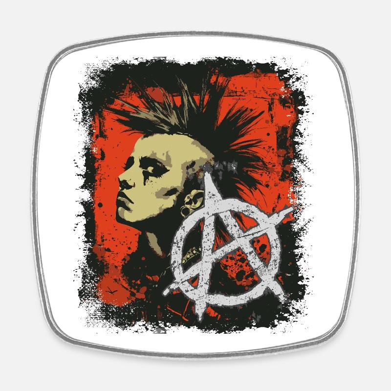 Fille punk rock - Magnet carré - blanc