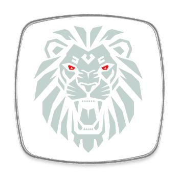 Geometric Lion - Re dei Leoni Minimalista - Square fridge magnet - white - Front
