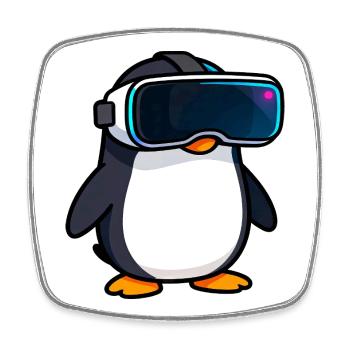 Nerdy Penguin VR Gaming PC Gamer Design - Magnet carré - blanc - Devant