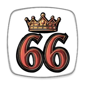 66 Number Krone - Square fridge magnet - white - Front