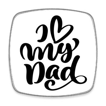 Ich liebe meinen Vater - Viereckiger Kühlschrankmagnet - Weiß - Vorne