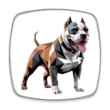 Bulldog - Cool Low Poly  Logo - Square fridge magnet - white - Front