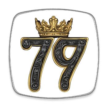 79 Number Krone - Square fridge magnet - white - Front