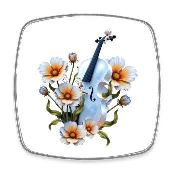 Bleu alto floral - Magnet carré - blanc - Devant