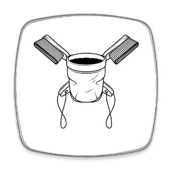 Chalkbag & Brushes - Square fridge magnet - white - Front