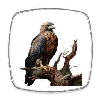 Imperial eagle on mossy branch - Square fridge magnet - white - Front