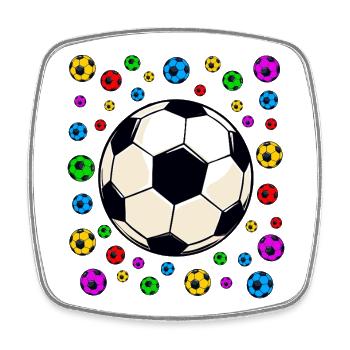 fleckiger kaleidoskopischer Fußball-Ausbruch - Viereckiger Kühlschrankmagnet - Weiß - Vorne