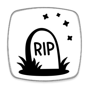 RIP Halloween Grabstein Silhouette - Viereckiger Kühlschrankmagnet - Weiß - Vorne