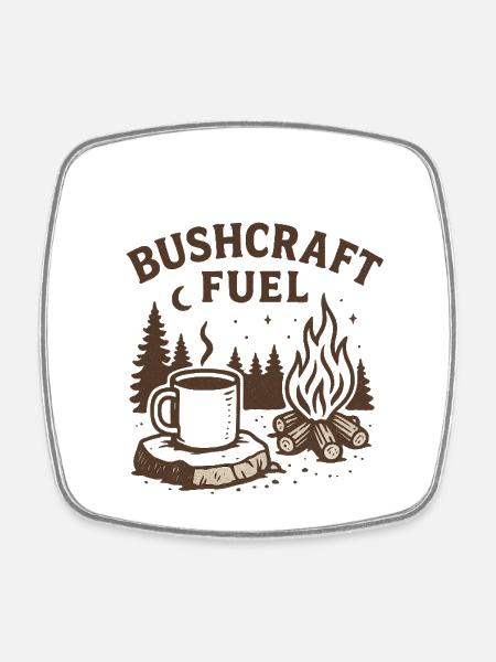 Bushcraft fuel - Square fridge magnet - white