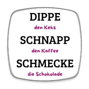 Keks Kaffee Schokolade - Viereckiger Kühlschrankmagnet - Weiß - Vorne