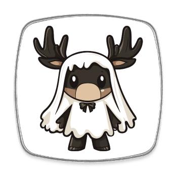Moose Halloween Ghost - Square fridge magnet - white - Front