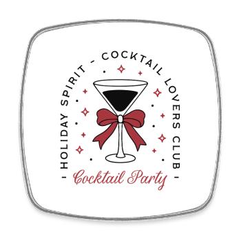 Filles de la soirée cocktail Nouvelle année de Noël - Magnet carré - blanc - Devant