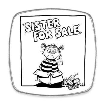 Nervige Schwester Shirt hoodie sister for sale - Viereckiger Kühlschrankmagnet - Weiß - Vorne