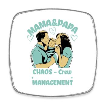 MUM & DAD CHAOS CREW - Square fridge magnet - white - Front