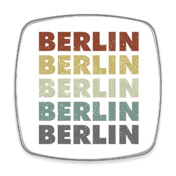Berlin - Germany - Deutschland - Lettering - Viereckiger Kühlschrankmagnet - Weiß - Vorne