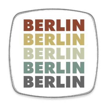 Berlin - Germany - Deutschland - Lettering - Viereckiger Kühlschrankmagnet - Weiß - Vorne