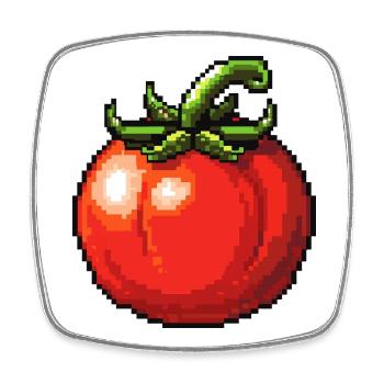 PixelTomate Retro - Square fridge magnet - white - Front