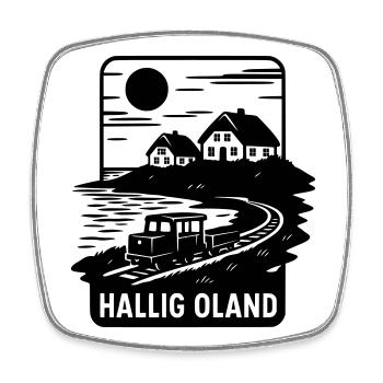 Oland Hallig - Magnet carré - blanc - Devant