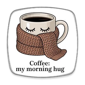 Hot mug own scarf - Square fridge magnet - white - Front