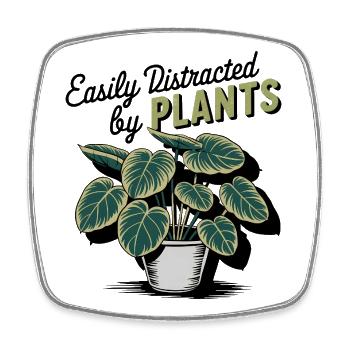 Botanischer Pflanzentopf Illustration - Viereckiger Kühlschrankmagnet - Weiß - Vorne