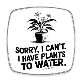 Funny Plant Lover Quote Hand-Drawn Houseplant Art - Square fridge magnet - white - Front