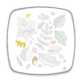 Herbst Blätter - Viereckiger Kühlschrankmagnet - Weiß - Vorne
