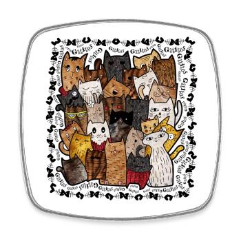 Cats V1COLOR - Square fridge magnet - white - Front