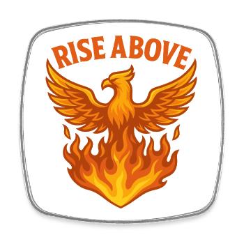 Motif Phénix S’Élever Au-dessus Du Feu - Magnet carré - blanc - Devant