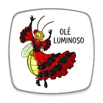 Flamenco Firefly Dance Costume - Square fridge magnet - white - Front