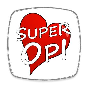 SUPER OPI - Viereckiger Kühlschrankmagnet - Weiß - Vorne