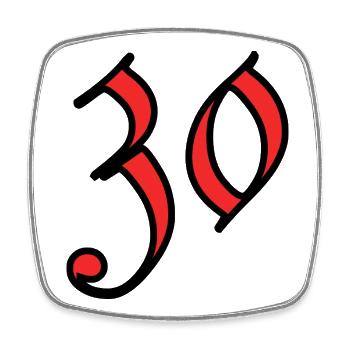 30. 30 YEARS. 30th ANNIVERSARY. 30 YEARS ANNIVERSARY. - Square fridge magnet - white - Front
