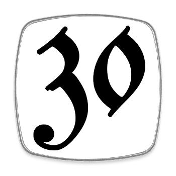 30. 30 ANS. 30e ANNIVERSAIRE. ANNIVERSAIRE 30 ANS. - Magnet carré - blanc - Devant