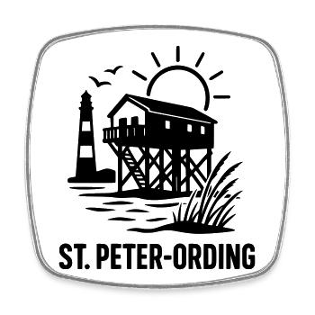 st peter-ording - Viereckiger Kühlschrankmagnet - Weiß - Vorne