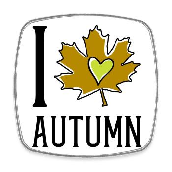 Heart in the autumn leaf - Square fridge magnet - white - Front