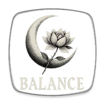 Balance Moon and Lotus Design - Viereckiger Kühlschrankmagnet - Weiß - Vorne