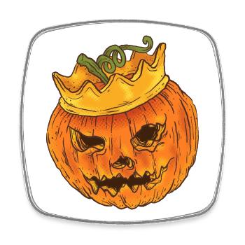 Kürbis - Helloween Kürbiskönig - Viereckiger Kühlschrankmagnet - Weiß - Vorne