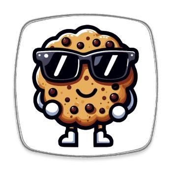 Cookie Chic Lunettes Noires - Magnet carré - blanc - Devant