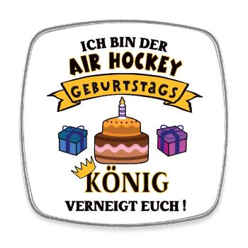 Air Hockey König Geburtstag Spieler Trainer Geb - Viereckiger Kühlschrankmagnet - Weiß - Vorne
