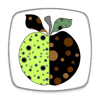 apple - Square fridge magnet - white - Front