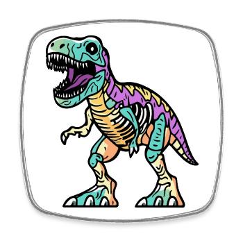 Dinosaur T-Rex Halloween Funny - Square fridge magnet - white - Front