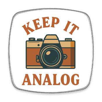 Bleib analog - Viereckiger Kühlschrankmagnet - Weiß - Vorne