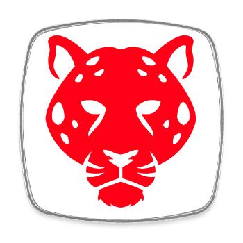 Panther Head Digital Art - Square fridge magnet - white - Front