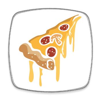 Tranche de dessin animé de pizza détrempée - Magnet carré - blanc - Devant