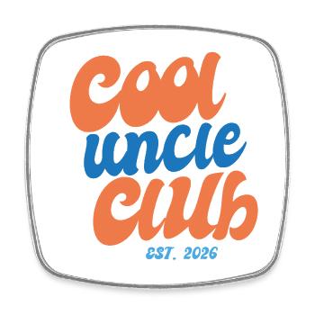 Cooler Onkel Club seit 2026 - Geschenkidee - Viereckiger Kühlschrankmagnet - Weiß - Vorne