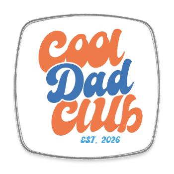 Cool Dad Club 2026 - Geschenkidee - Viereckiger Kühlschrankmagnet - Weiß - Vorne