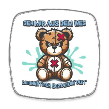 Get out of my way, you unnecessary social contact - Square fridge magnet - white - Front