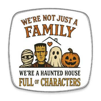 Halloween - famille de monstres amusants - Magnet carré - blanc - Devant