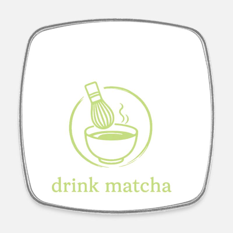 Le Matcha - Magnet carré - blanc